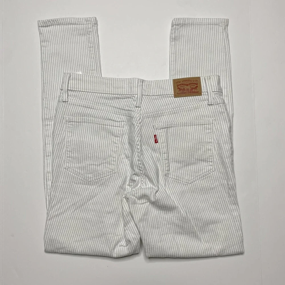 White Pinstripe Levis 311 Shaping Skinny Fit Jeans